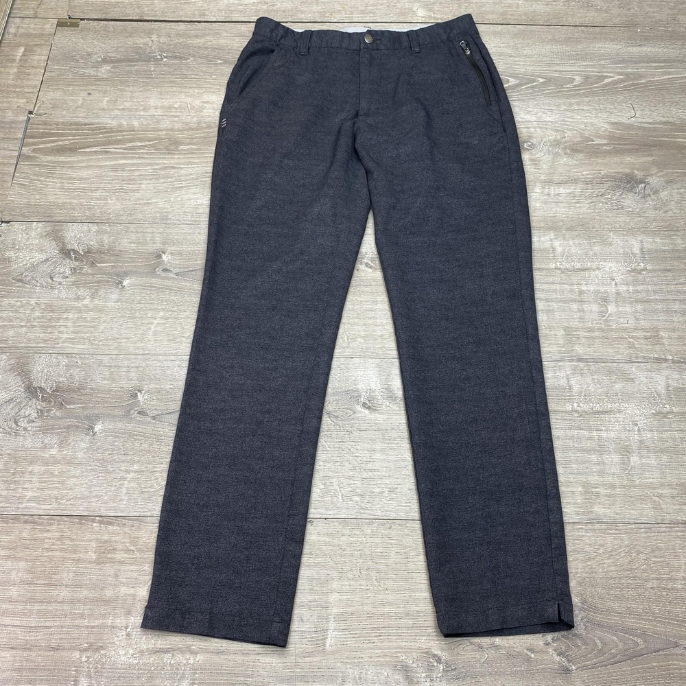 Adidas Golf Pants Mens 32x32 Gray Stretch Woven Zip Pocket Khakis Performance